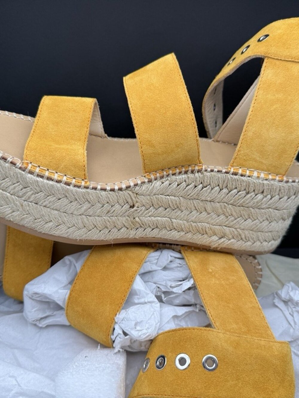 Rag and Bone Tara Marigold Sue Wedge Sandals with Box Size 8.5 US Women